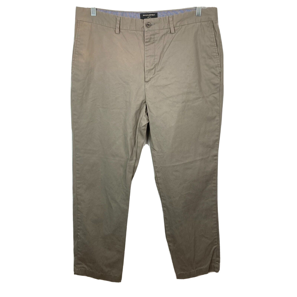 Banana Republic Pants Mens Sz 38 Beige Cotton Emerson Chino Flat Front Khaki Tan